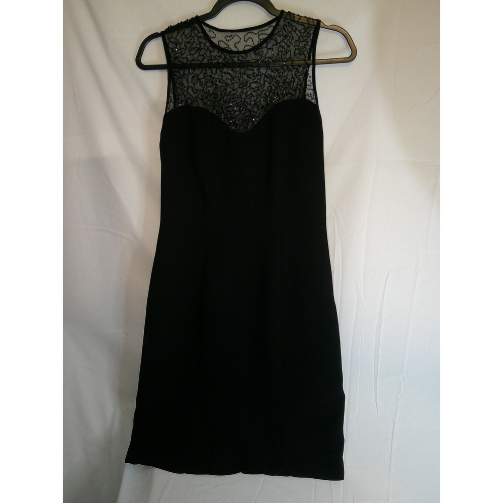 Jones New York Dress Black Sleeveless‎ Sequin Sheath Party Cocktail Size 4